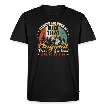 Original legends were born in July 1974 - Men's Premium Organic T-Shirt - black - Front - Nico (187cm)