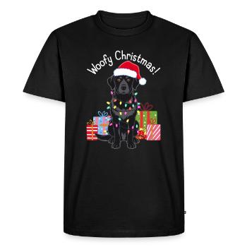 chien Noël drôle Labrador guirlandes lumineuses - T-shirt Premium bio Homme - noir - Devant - Nico (187cm)