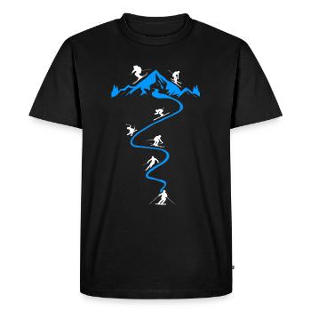 Skiers Skiers Skiing Mountains Snow Curves - Men's Premium Organic T-Shirt - black - Front - Nico (187cm)