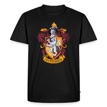 Harry Potter Emblème Gryffondor Peinture - T-shirt Premium bio Homme - noir - Devant - Nico (187cm)
