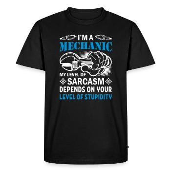 I'm a mechanic - Men's Premium Organic T-Shirt - black - Front - Nico (187cm)
