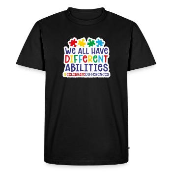 autisme - T-shirt Premium bio Homme - noir - Devant - Nico (187cm)