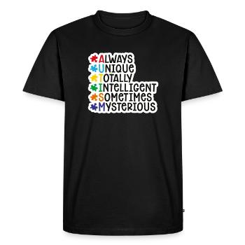 autisme - T-shirt Premium bio Homme - noir - Devant - Nico (187cm)