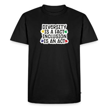 Cadeau d'inclusion de diversité d'autisme - T-shirt Premium bio Homme - noir - Devant - Nico (187cm)