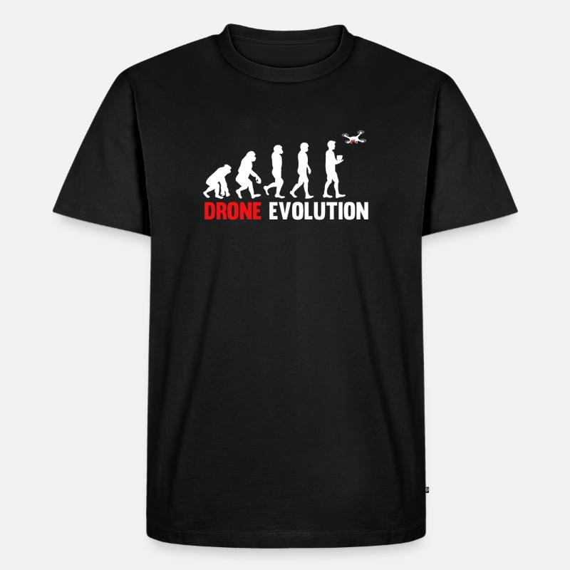 Drone Evolution - Männer Premium Bio T-Shirt - Schwarz