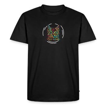 Tenue de fête de festival techno chat - T-shirt Premium bio Homme - noir - Devant - Nico (187cm)