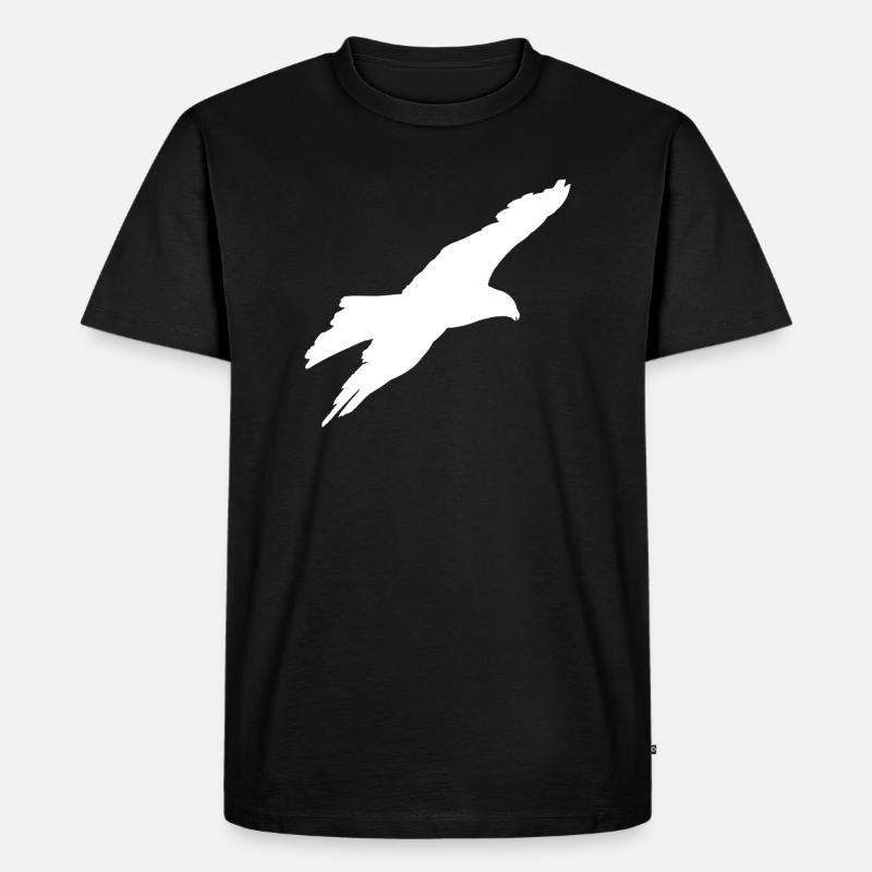 gleitender Adler - Männer Premium Bio T-Shirt - Schwarz