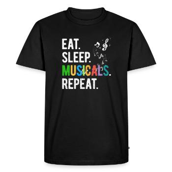 Mangez des comédies musicales pour dormir - T-shirt Premium bio Homme - noir - Devant - Nico (187cm)
