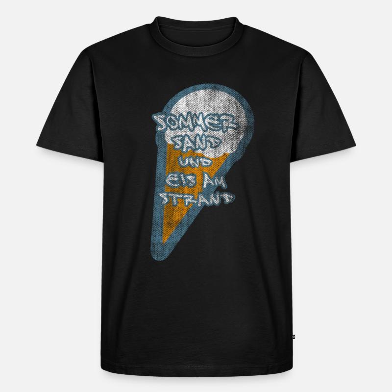 EIS AM STRAND SOMMER - Männer Premium Bio T-Shirt - Schwarz