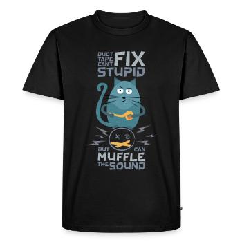Citation Drôle avec Chat, Humour Sarcastique - T-shirt Premium bio Homme - noir - Devant - Nico (187cm)