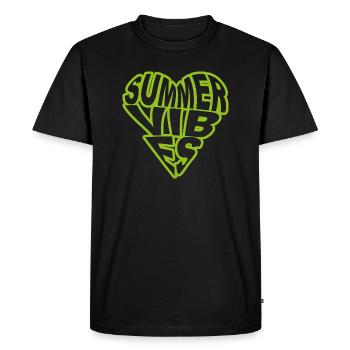Summervibes Green - Men's Premium Organic T-Shirt - black - Front - Nico (187cm)
