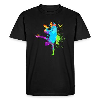 Parkour - T-shirt Premium bio Homme - noir - Devant - Nico (187cm)