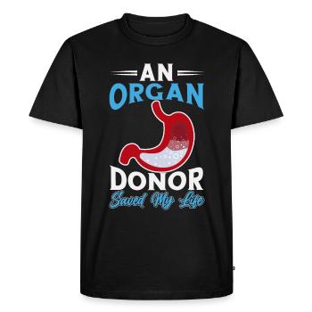 Dons d’organes Don d’organes Transplantation d’organes - T-shirt Premium bio Homme - noir - Devant - Nico (187cm)