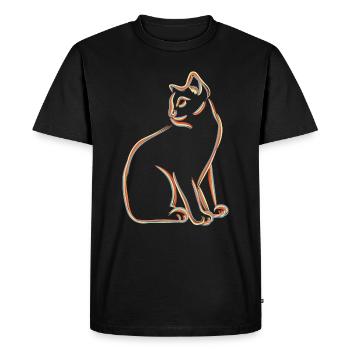 Cat Sketch - Men's Premium Organic T-Shirt - black - Front - Nico (187cm)
