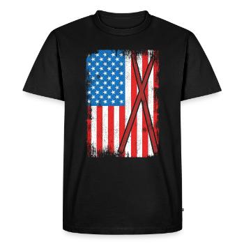 USA Drums - Men's Premium Organic T-Shirt - black - Front - Nico (187cm)