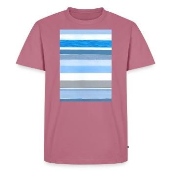 Streifen blau weiß - Männer Premium Bio T-Shirt - Mauve - Vorne - Nico (187cm)