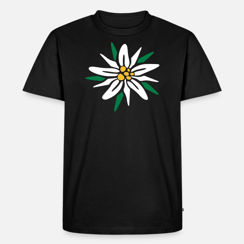 Edelweiss - Männer Premium Bio T-Shirt - Schwarz