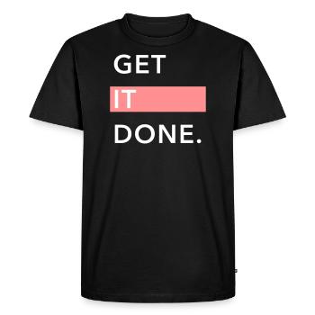 GET IT DONE. - Men's Premium Organic T-Shirt - black - Front - Nico (187cm)