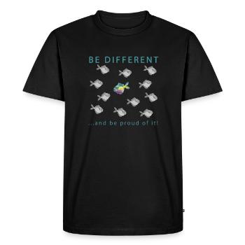 être différent - à contre-courant - motivation - T-shirt Premium bio Homme - noir - Devant - Nico (187cm)