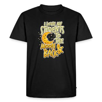 Journée de l’enseignant Lune et retour Cadeau de l’enseignant - T-shirt Premium bio Homme - noir - Devant - Nico (187cm)