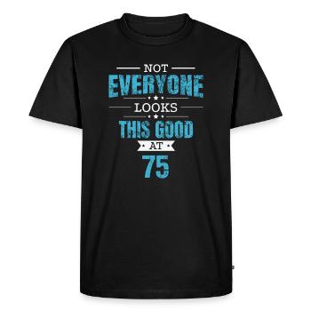 75th Birthday Gift Retro Seventy Five 75 Years - Men's Premium Organic T-Shirt - black - Front - Nico (187cm)