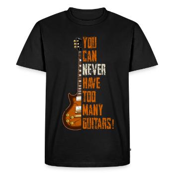 On n’aura jamais assez de guitares ! - T-shirt Premium bio Homme - noir - Devant - Nico (187cm)