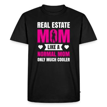 Drôle Immobilier Maman Cool Maman Courtier Immobilier - T-shirt Premium bio Homme - noir - Devant - Nico (187cm)