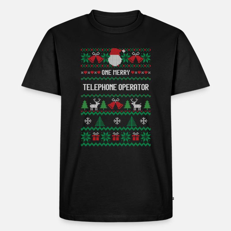 Ein fröhlicher Telefonist - Männer Premium Bio T-Shirt - Schwarz
