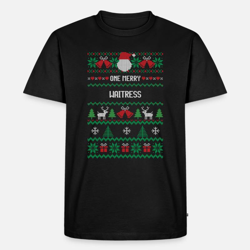 Eine fröhliche Kellnerin - Männer Premium Bio T-Shirt - Schwarz