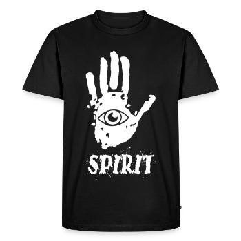 Trace de main yoga - T-shirt Premium bio Homme - noir - Devant - Nico (187cm)