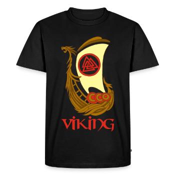 Viking Ship - Men's Premium Organic T-Shirt - black - Front - Nico (187cm)