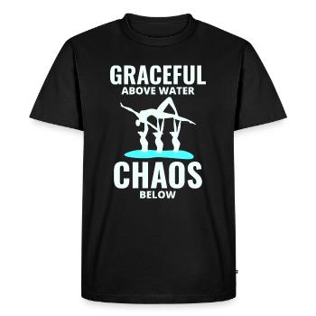 Nageuse de l’équipe de natation synchronisée Graceful Chaos - T-shirt Premium bio Homme - noir - Devant - Nico (187cm)