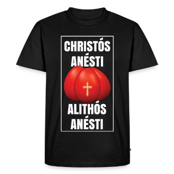 Christos Anesti Alithos Anesti Pâques grecques - T-shirt Premium bio Homme - noir - Devant - Nico (187cm)