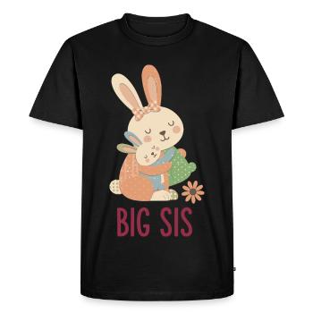 Révélation du sexe Baby Shower Grande Sœur Grande Sœur - T-shirt Premium bio Homme - noir - Devant - Nico (187cm)