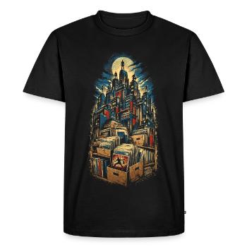 Collectionneur de bandes dessinées - T-shirt Premium bio Homme - noir - Devant - Nico (187cm)