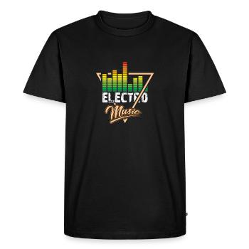 Electro Music Logo - Men's Premium Organic T-Shirt - black - Front - Nico (187cm)