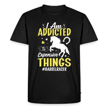 I'm addicted to expensive things - barrel - Men's Premium Organic T-Shirt - black - Front - Nico (187cm)