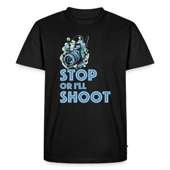 Stop, otherwise I'll shoot | Photo, Camera, Art - Men's Premium Organic T-Shirt - black - Front - Nico (187cm)