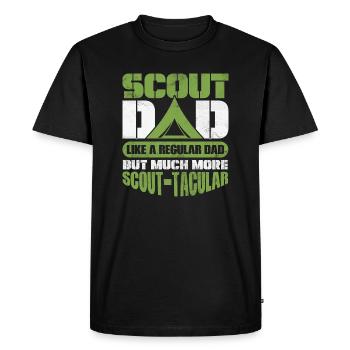 Scout Dad like regular dad but scout-tacular - Men's Premium Organic T-Shirt - black - Front - Nico (187cm)