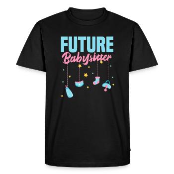 future baby-sitter Design pour une baby-sitter - T-shirt Premium bio Homme - noir - Devant - Nico (187cm)
