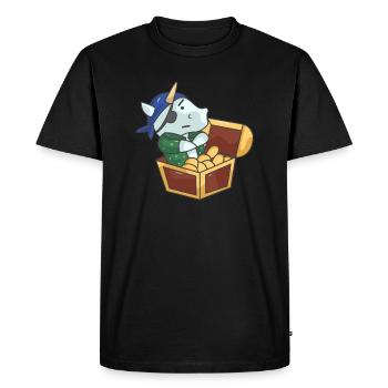 Chat pirate Pirate licorne cadeau de licorne - T-shirt Premium bio Homme - noir - Devant - Nico (187cm)