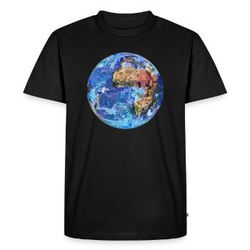 Planète terre - T-shirt Premium bio Homme - noir - Devant - Nico (187cm)