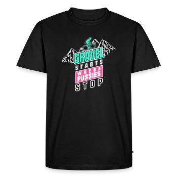 Chatte de gravier - T-shirt Premium bio Homme - noir - Devant - Nico (187cm)