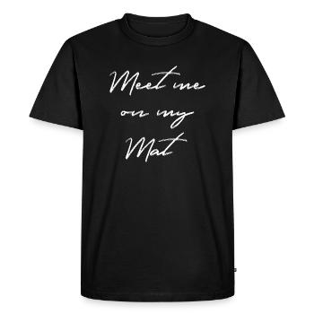 YOGA DESIGN GIFT YOGI BALANCE CORE OM NAMASTE - Men's Premium Organic T-Shirt - black - Front - Nico (187cm)