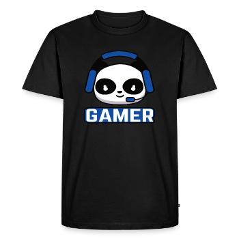 Gamer Esport Gaming Gamer Panda Noob Gift - Men's Premium Organic T-Shirt - black - Front - Nico (187cm)
