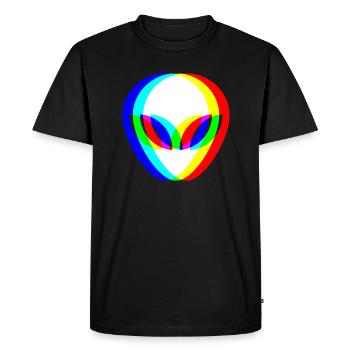 Alien Head Trippy Techno DJ Raver Glitch - Männer Premium Bio T-Shirt - Schwarz - Vorne - Nico (187cm)