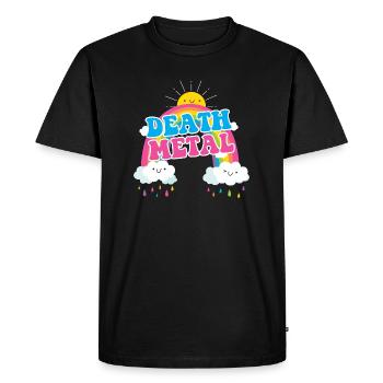 Death metal arcs-en-ciel drôles metalhead heavy metal - T-shirt Premium bio Homme - noir - Devant - Nico (187cm)