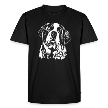 ST BERNARD Portrait Dogs Wilsigns - Men's Premium Organic T-Shirt - black - Front - Nico (187cm)