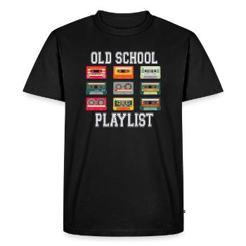 Cassette Tape Musique Old School Playlist Rétro - T-shirt Premium bio Homme - noir - Devant - Nico (187cm)