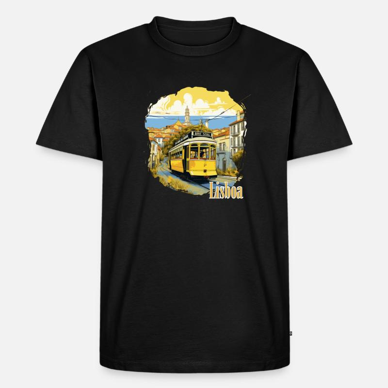 Lissabon - Lisboa - Männer Premium Bio T-Shirt - Schwarz
